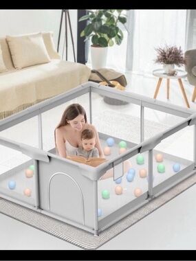Gray Playpen for Kids